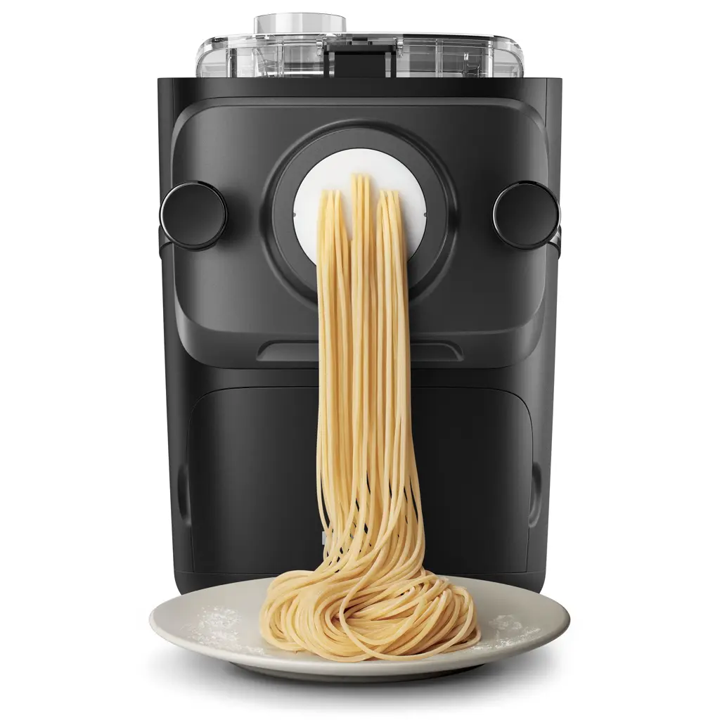 Philips HR2665/96 i svart med pasta framför formskivan
